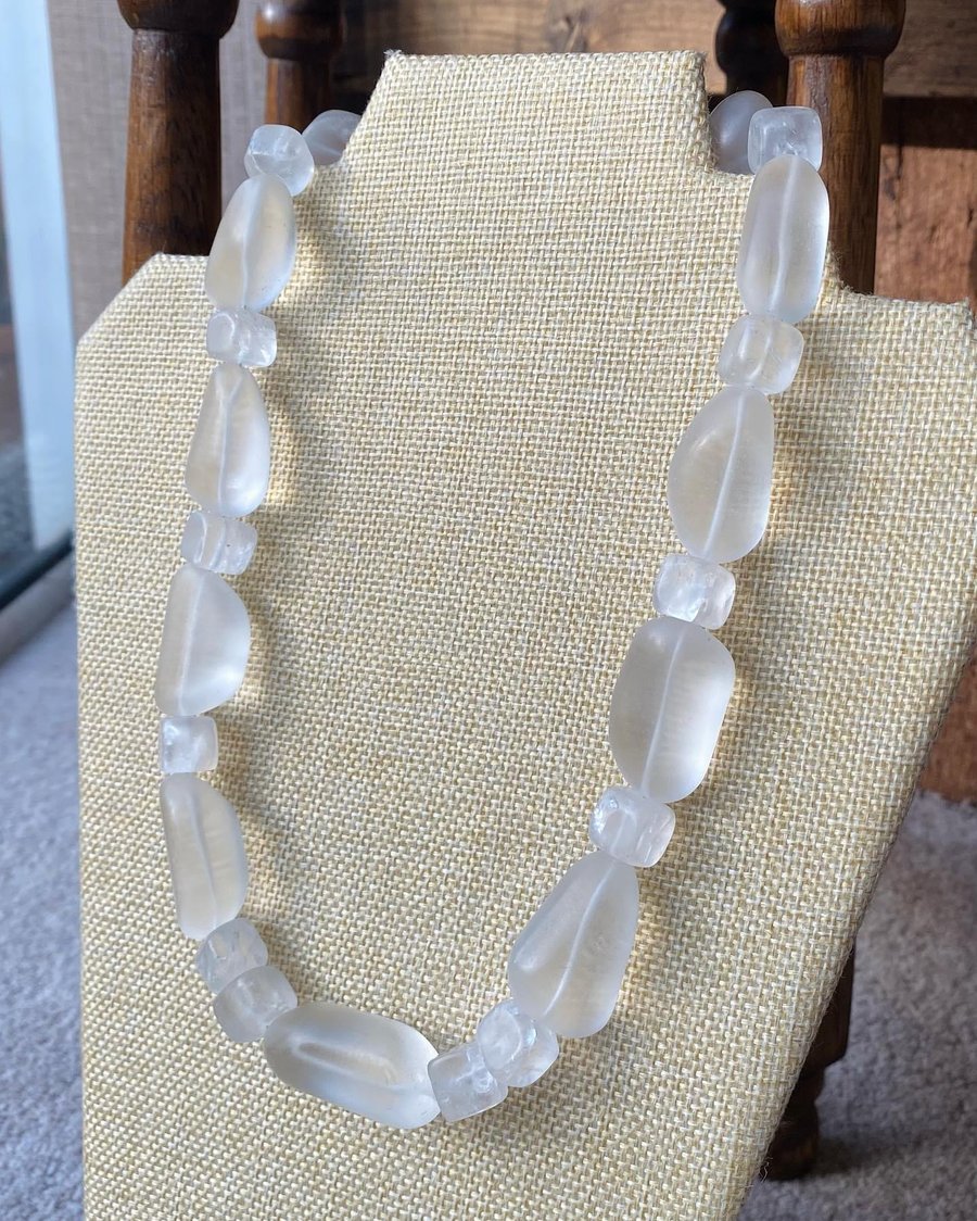 Clear Quartz Rock Crystal statement jewellery Necklace