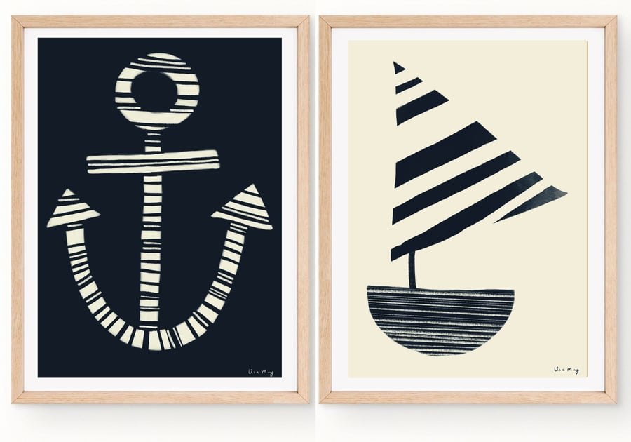 Set of 2 A4 poster prints - Folksy