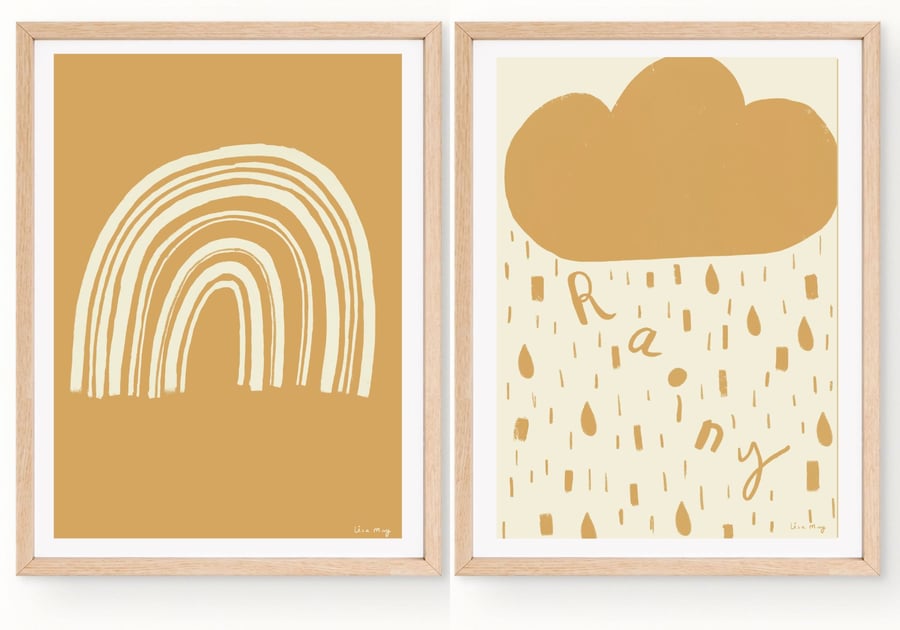 Set of 2 A4 poster prints - Folksy