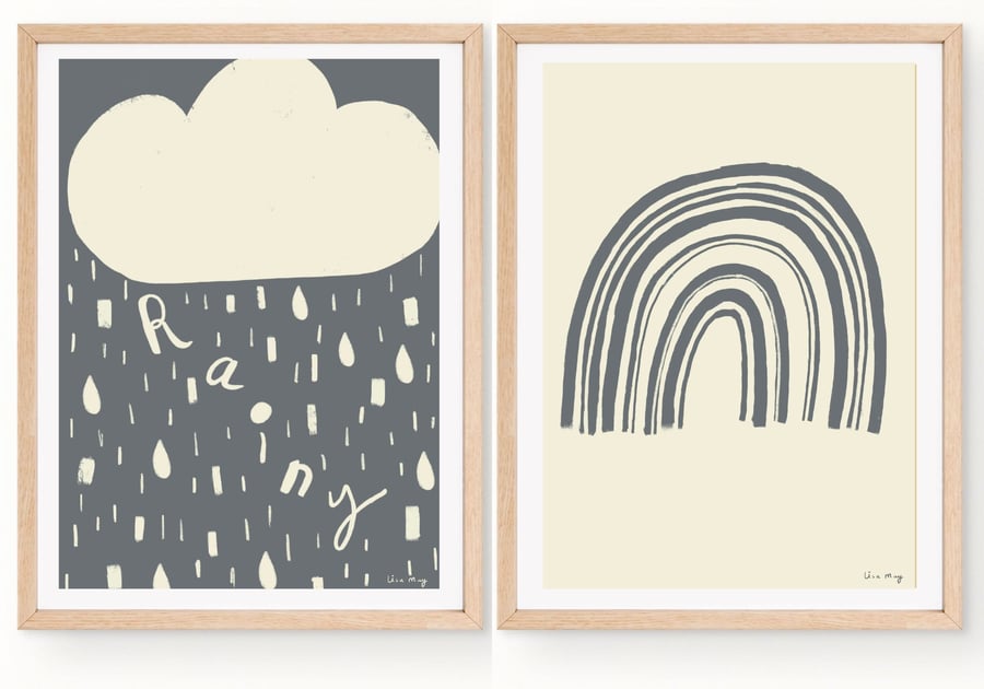 Set of 2 A4 poster prints - Folksy