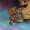 Tiny Elemental Harlequin Dragon 'Kraven' OOAK Sculpt by artist Ann Galvin