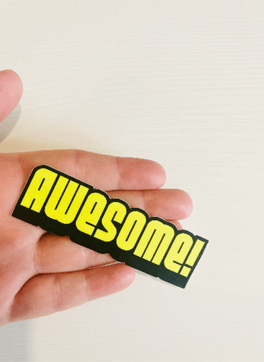 Awesome sticker 5 pack die cut vinyl Folksy