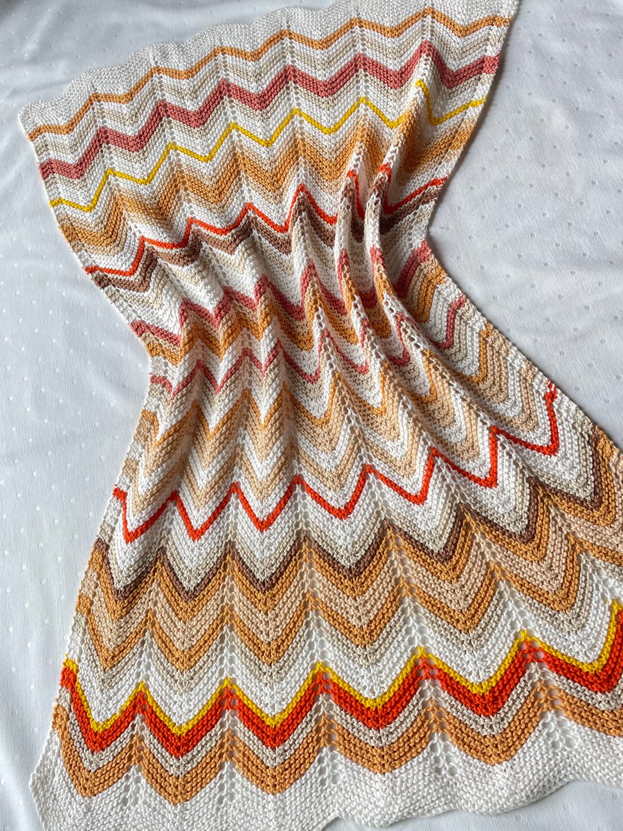 Pumpkin spice striped baby blanket in 100% cotton 