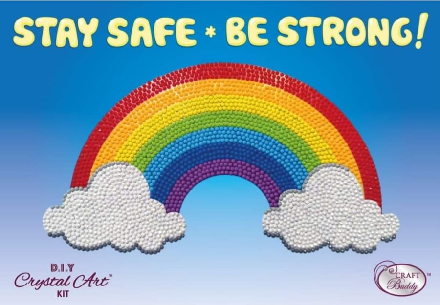 Large rainbow diamond painting sticker. 