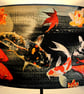 Koi on Black and Grey Drum Lampshade by Lily Greenwood - Medium - 30cm - Image 4