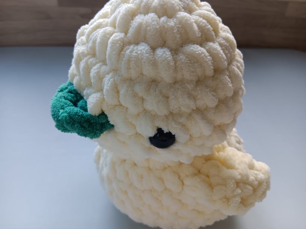 Crochet Plushie Duckling (White-Green) - super soft, great gift!