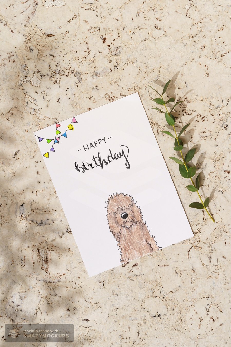Dog Happy Birthday Card, Handmade, A6