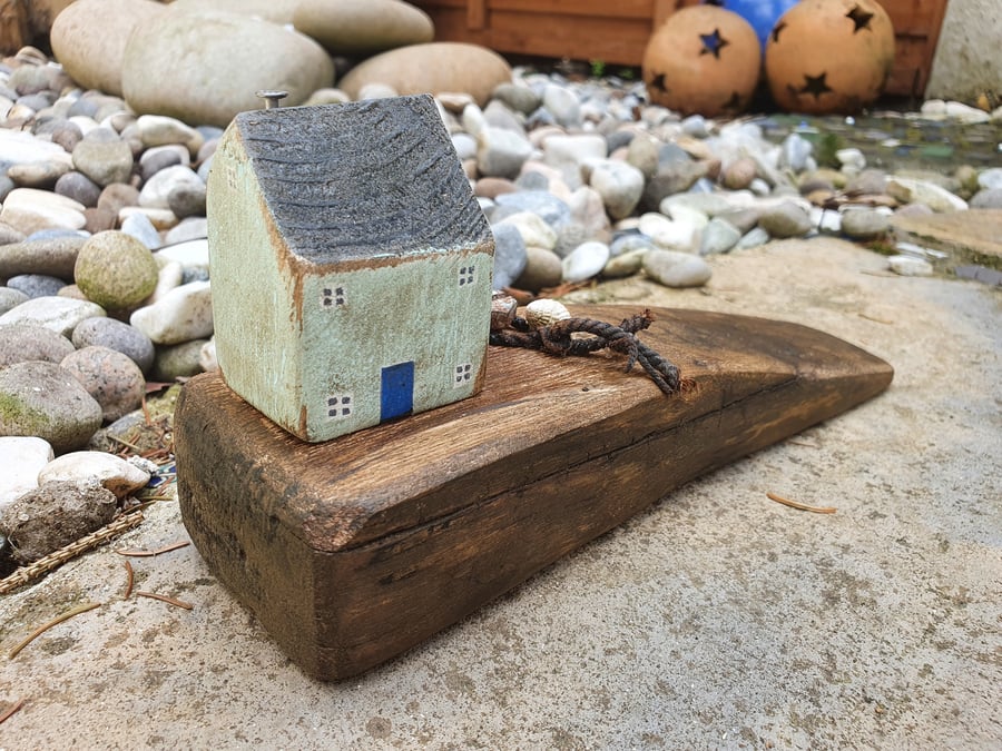 Little wooden house door wedge
