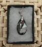 Silver Grey Glass Teardrop Pendant - Image 1