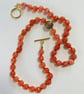 Amber coloured Chalconey hand knotted beaded necklace  - Image 4