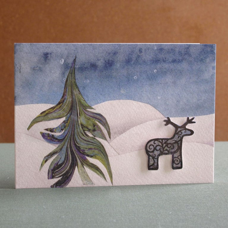 Unique Hand Made Christmas Card with Envelope