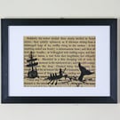Classic Literature - Moby Dick Silhouette Framed Large Embroidery Illustration