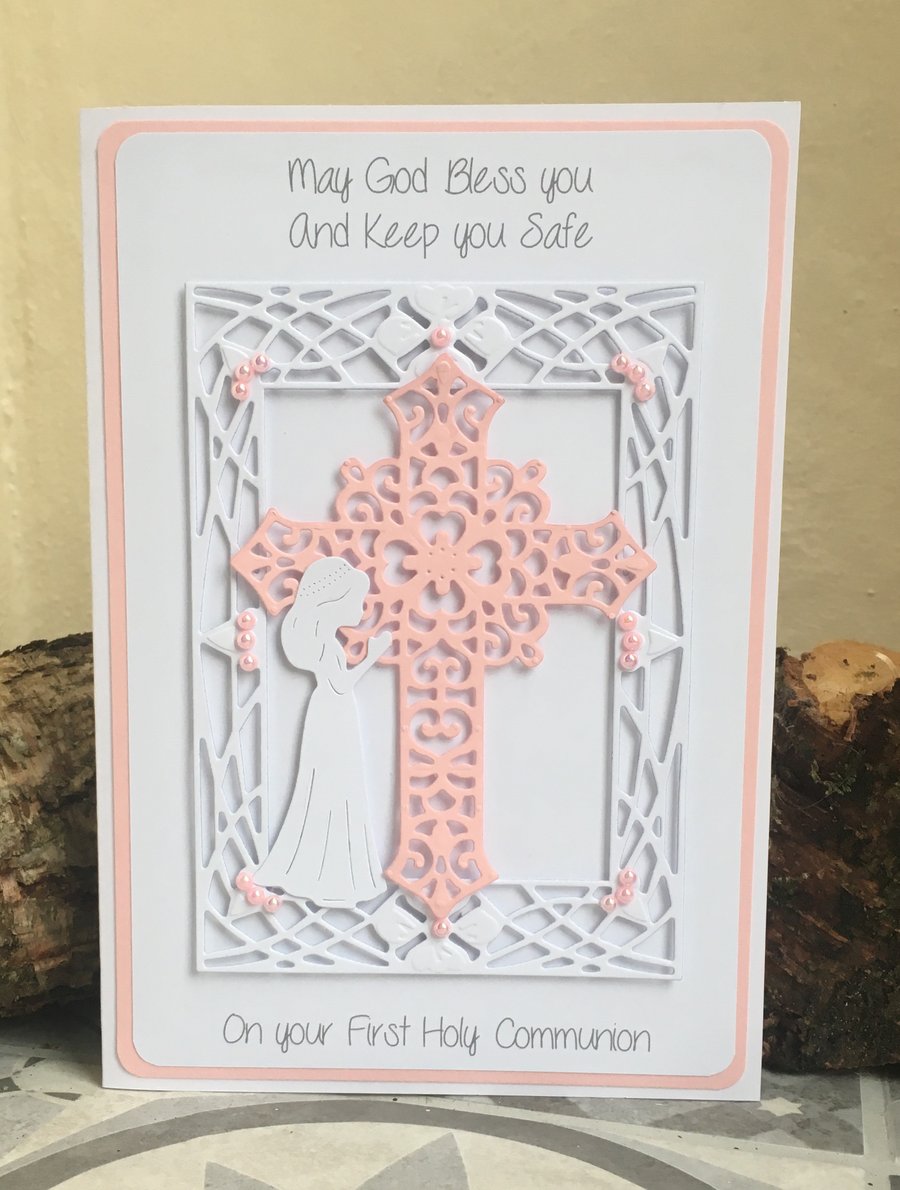 First Holy Communion girls handmade card