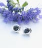 Organic Silver and Sapphire Earrings, September Birthstone - Image 4