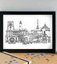 Whitehaven Cumbria Skyline Art Print - Image 3