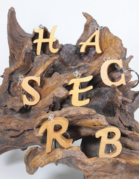Alphabet Wooden Key Rings (M to Z)
