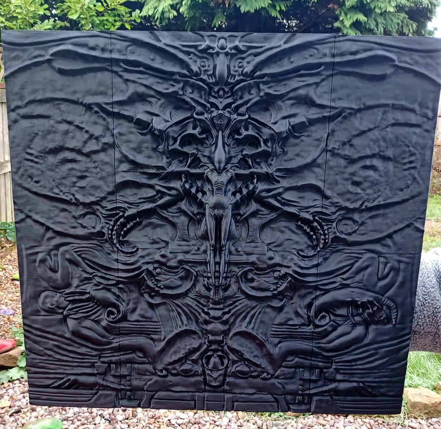 Alien Mural Deacon Wall Art 3d Printed, Black, Grey or White Marble