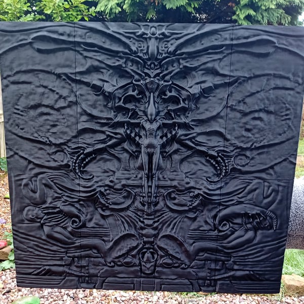 Alien Mural Deacon Wall Art 3d Printed, Black, Grey or White Marble