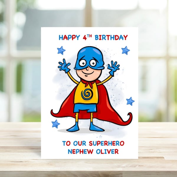 Personalised Superhero Birthday Card