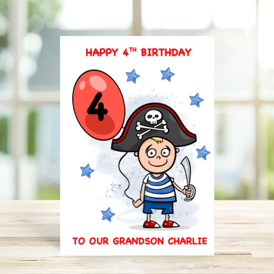 Personalised Pirate Birthday Card