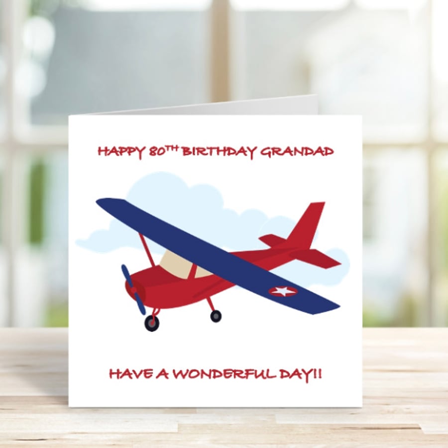 Personalised Aeroplane Card, Birthday Card, Retirement Card