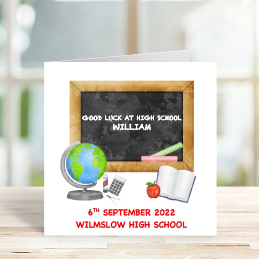 Personalised Good Luck at High School Card, 