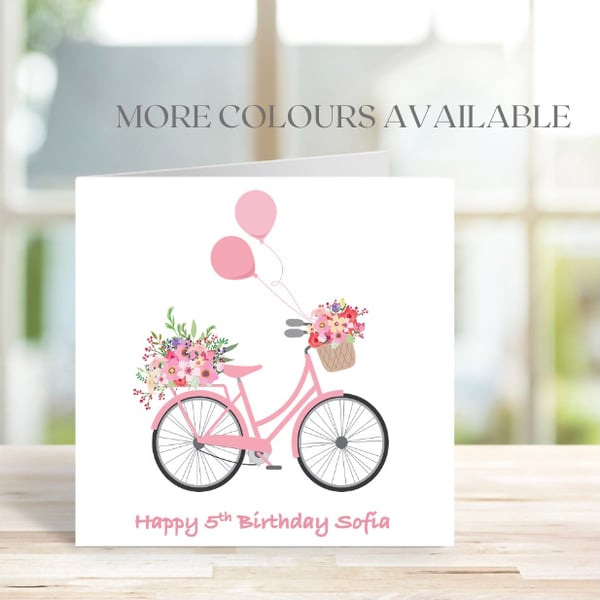Personalised Bicycle Birthday Card, 