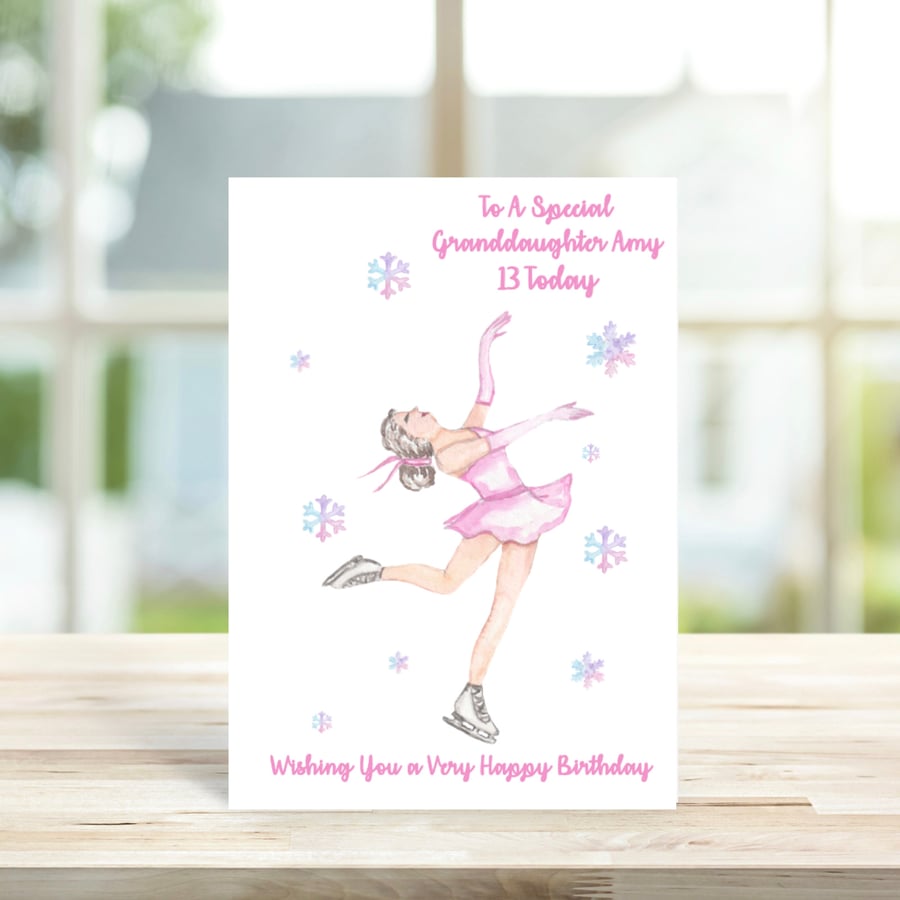 Personalised Ice Skating Birthday Card