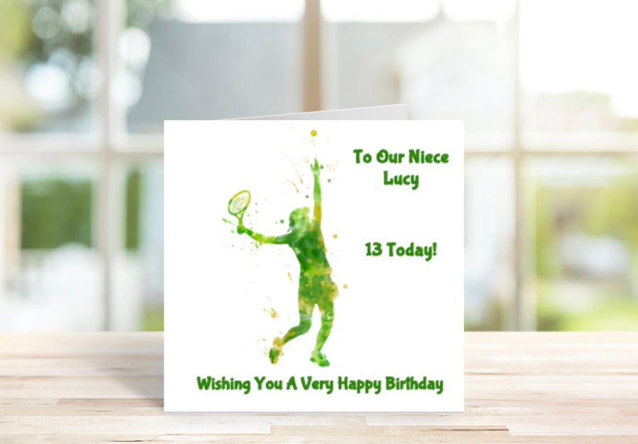 Personalised Tennis Birthday Card