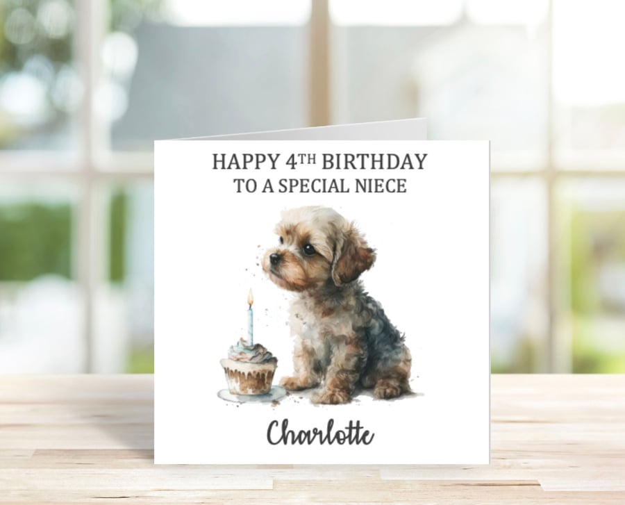 Personalised Yorkie Birthday Card, Yorkshire Terrier Birthday Card, Dog Birthday