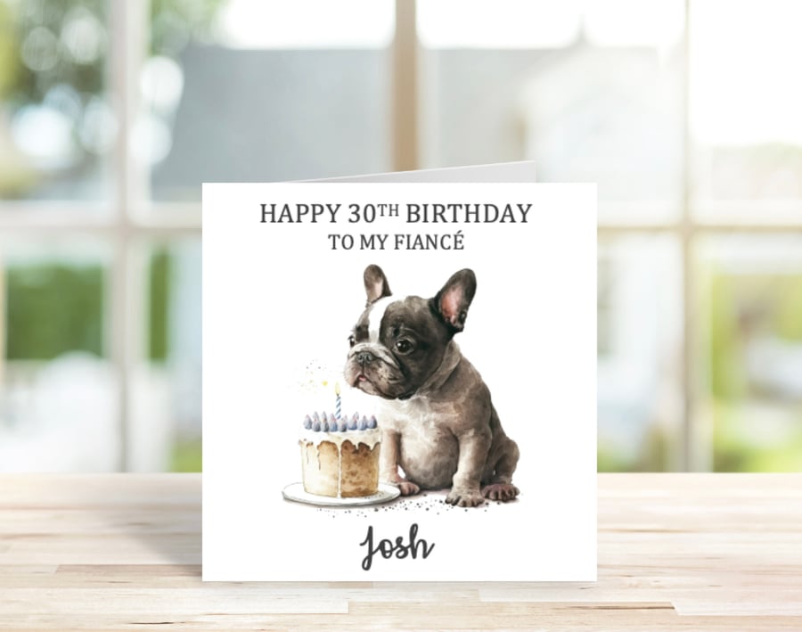 Personalised Frenchie Birthday Card, French Bulldog Birthday Card, 