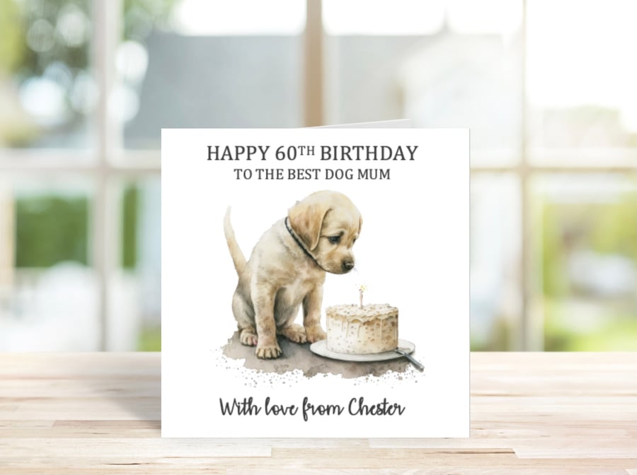 Personalised Labrador Birthday Card, LabradorPuppy Card, 
