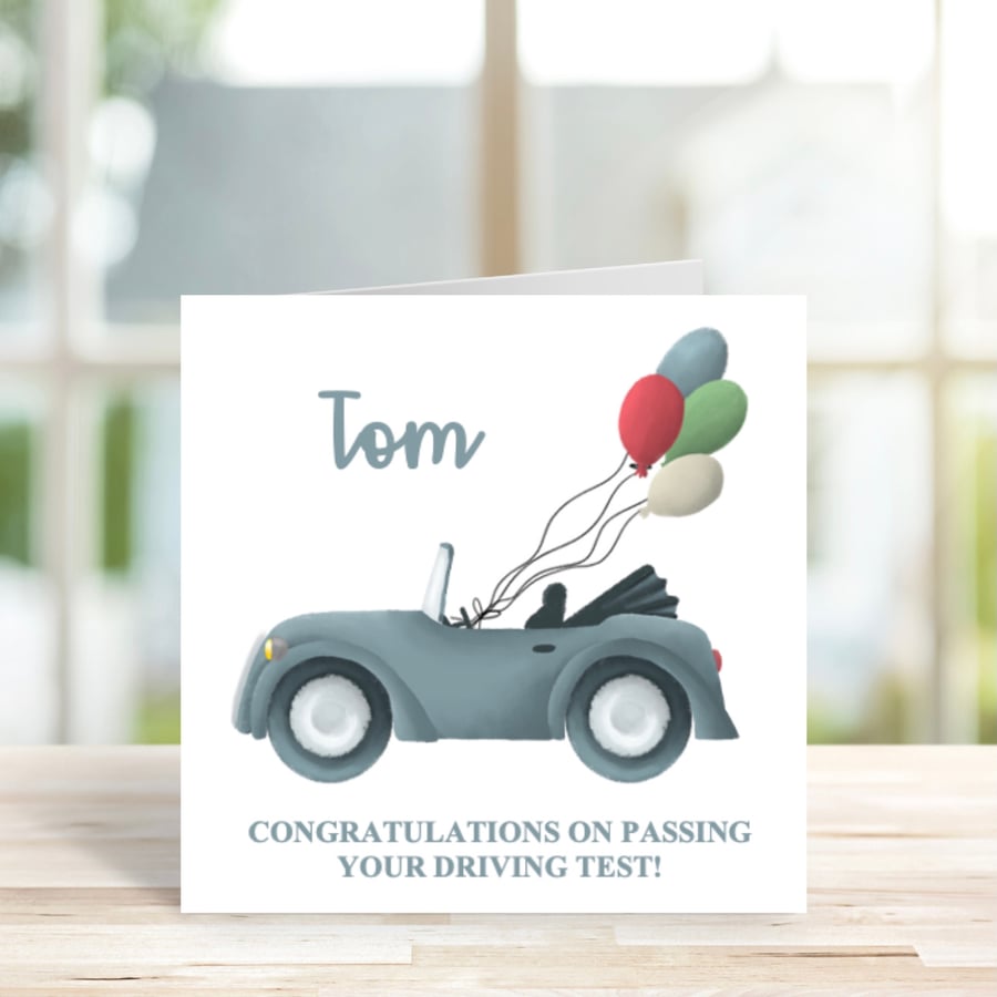Personalised New Driver Card, Driving Test Card