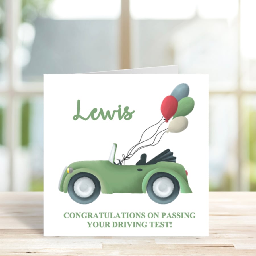Personalised New Driver Card, Driving Test Card