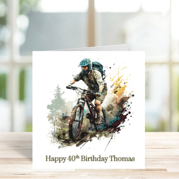Mountain Bike Ramp Stunt Funny Birthday Card - View #2