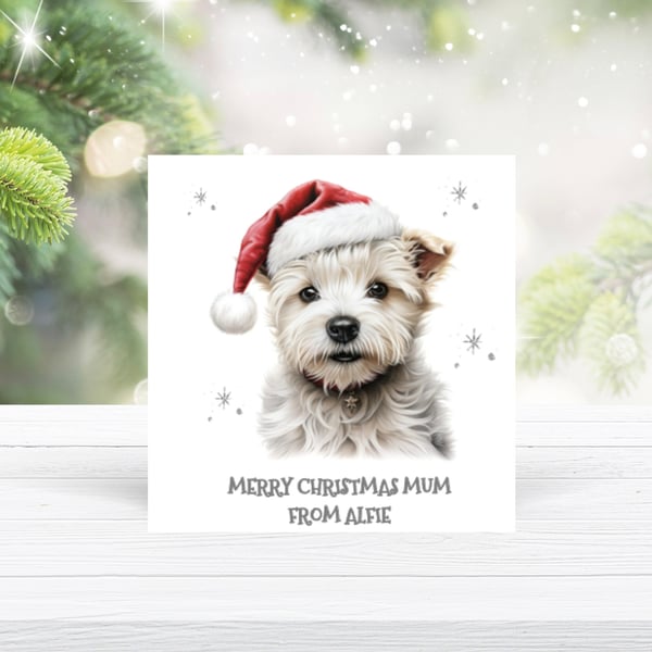 Personalised Westie Christmas Card, Westhighland Terrier Christmas Card