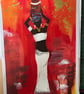 African Themed - Original Acrylic Painting - A4 - FREEPOST - Image 1