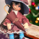 OOAK Unique Handmade Rag Doll Soft Toy with Umbrella