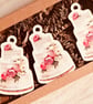 Wedding Decor Favours Wedding Cake Wooden Ornament Chic Vintage style set of 3 - Image 2