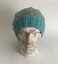 SLOUCH BEANIE hat . ' Riverside' . Soft , wool blend . Blues,Greens. - Image 3