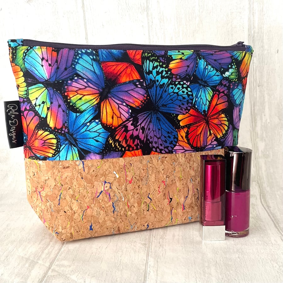 Makeup bags  butterflies cork based
