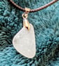 Frosted white seaglass pendant 