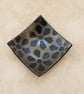Fused Glass  Decorative Trinket Dish, iridescent black and silver - Image 1
