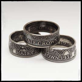 Coin Ring. Half Crown Ring.