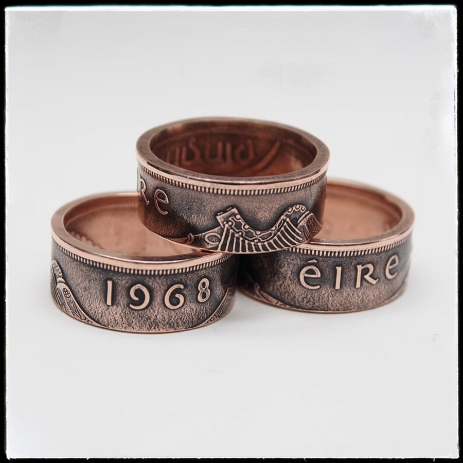 Coin Ring. Irish Penny Ring.