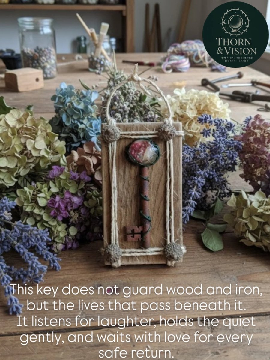 Handmade Rustic Resin Key Plaque with Flowers & Vine