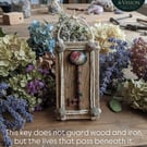 Handmade Rustic Resin Key Plaque with Flowers & Vine