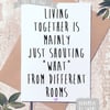 Funny new home card, funny anniversary card, wedding card, moving in together 