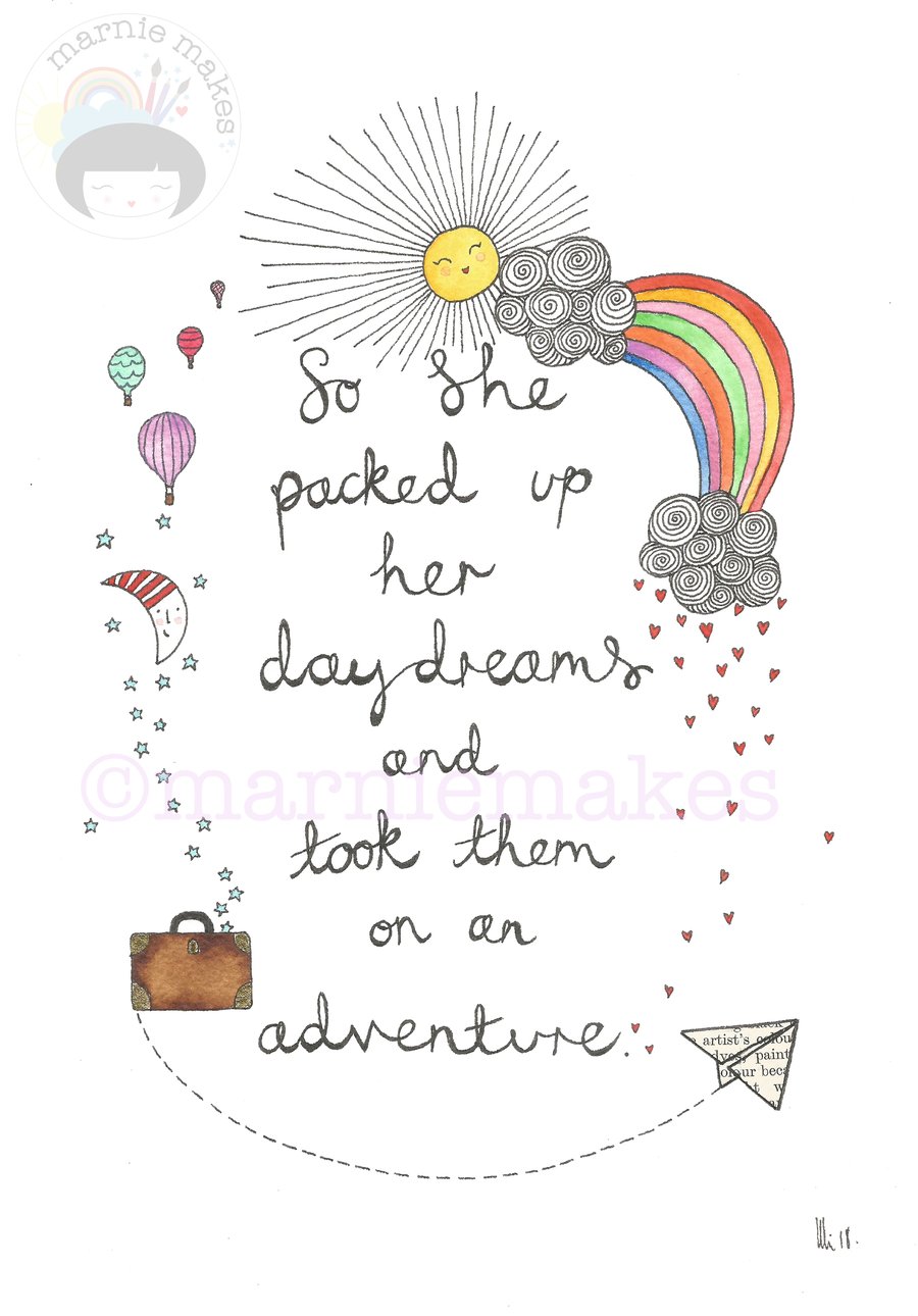 Pack Up Your Daydreams- A5 Giclee Print 