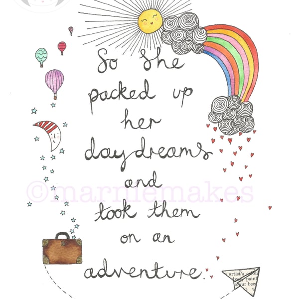 Pack Up Your Daydreams- A5 Giclee Print 